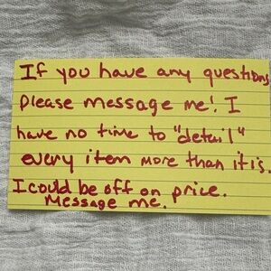 Handwritten Note on Yellow Card